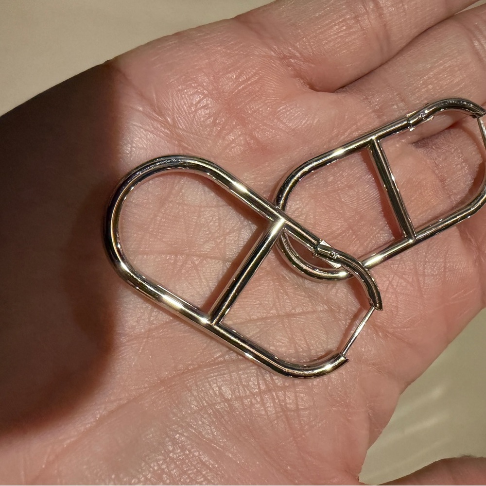 Silver Loop Earrings - image 3